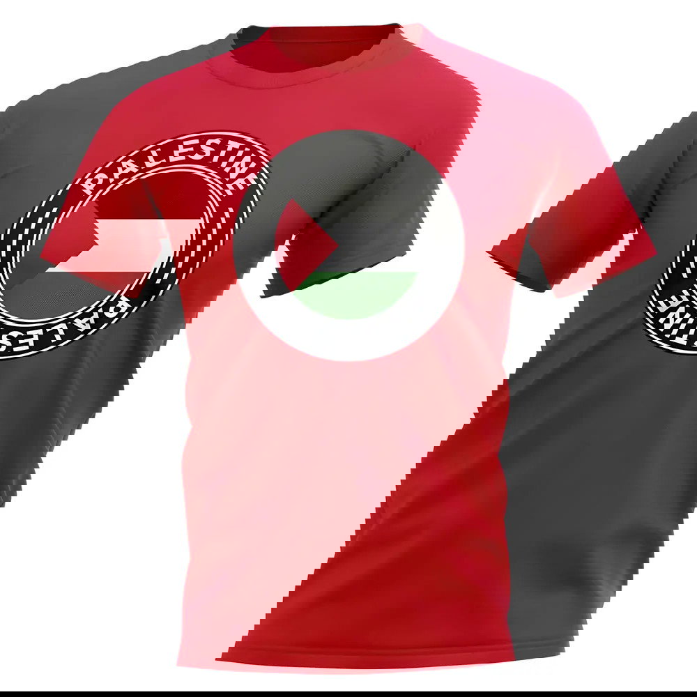 Palestine Football Badge T-Shirt (Red)