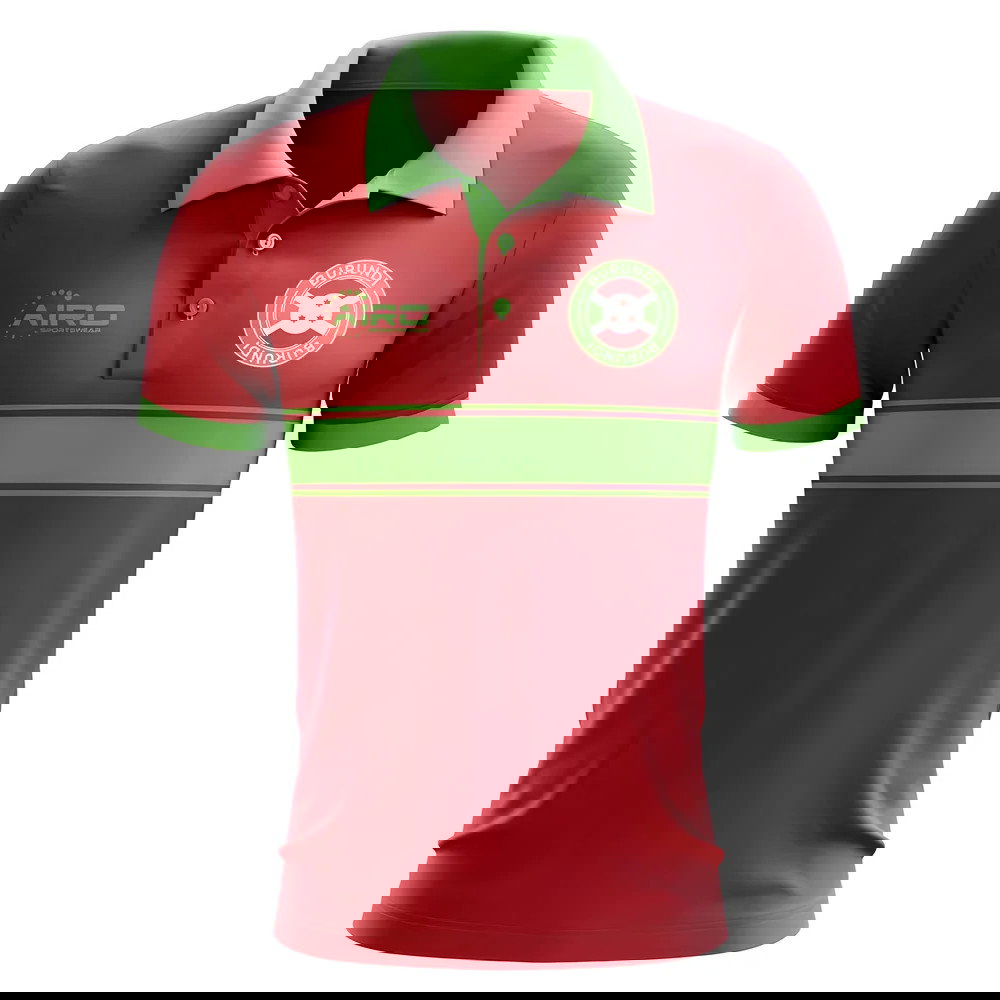 Burundi Concept Stripe Polo Shirt (Red)