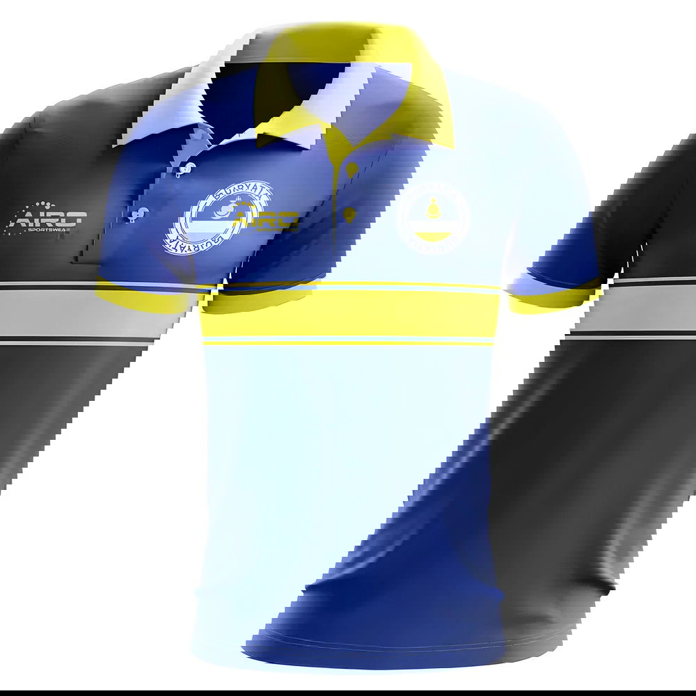 Buryatia Concept Stripe Polo Shirt (Blue)