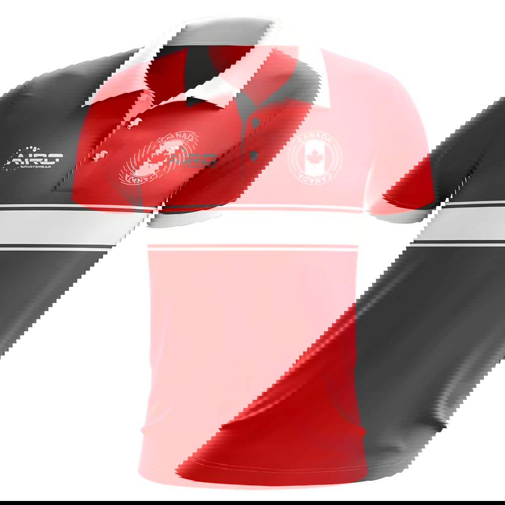 Canada Concept Stripe Polo Shirt (Red)