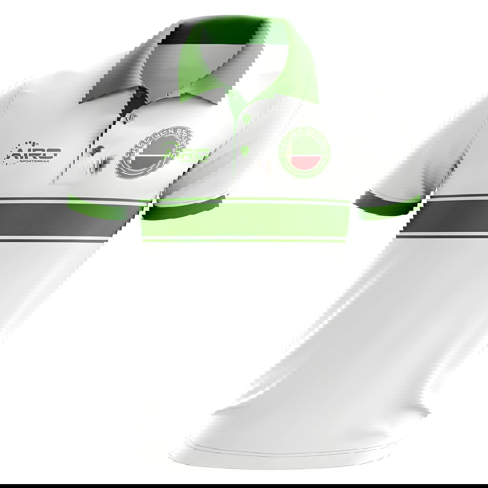 Chechen Republic Concept Stripe Polo Shirt (White)