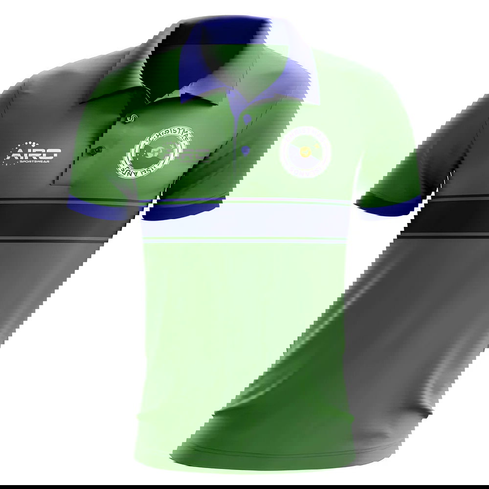 Christmas Islands Concept Stripe Polo Shirt (Green)