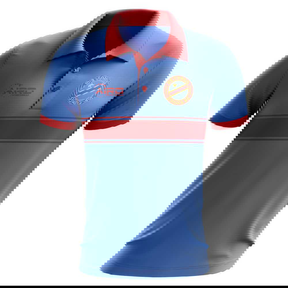 DR Congo Concept Stripe Polo Shirt (Blue)