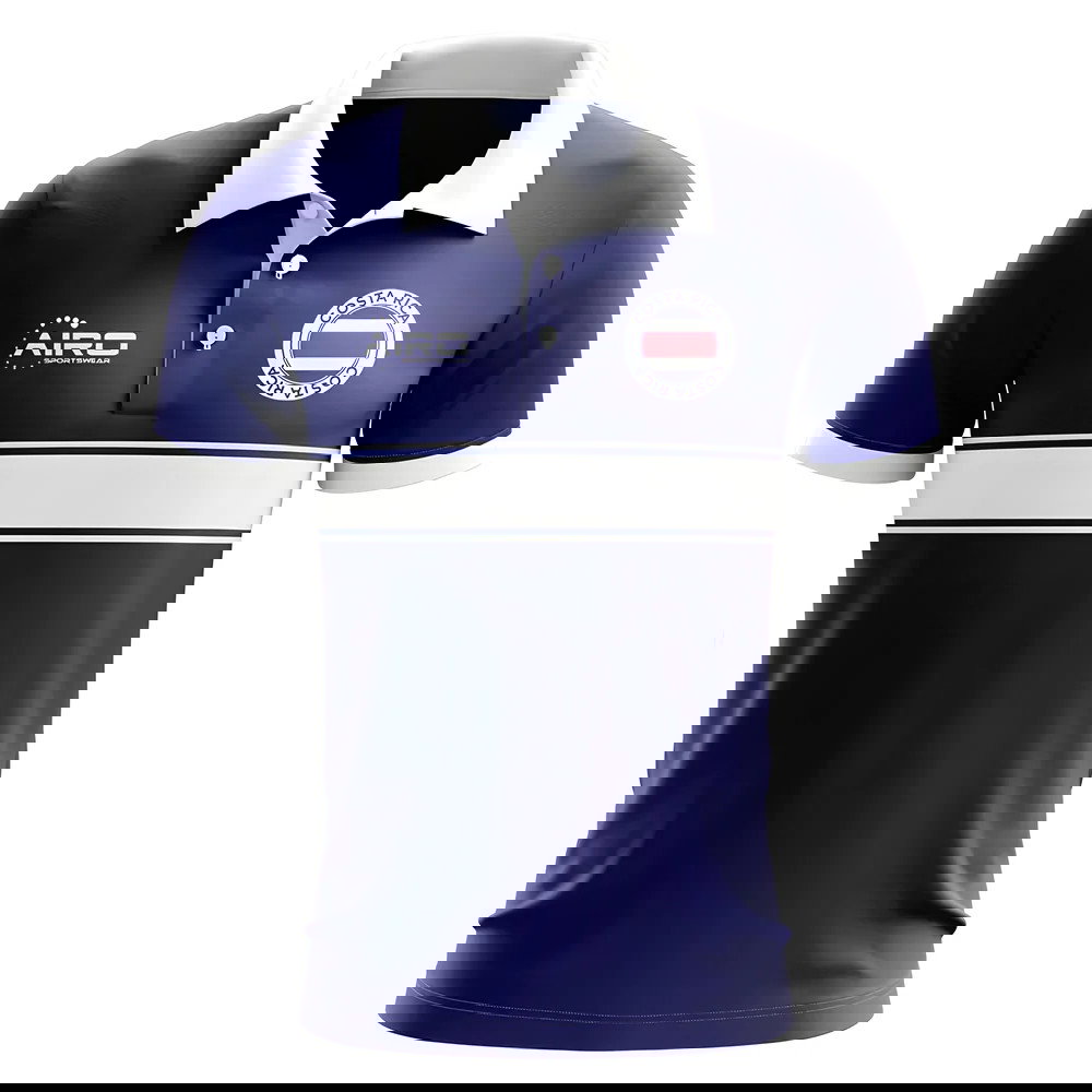 Costa Rica Concept Stripe Polo Shirt (Navy)