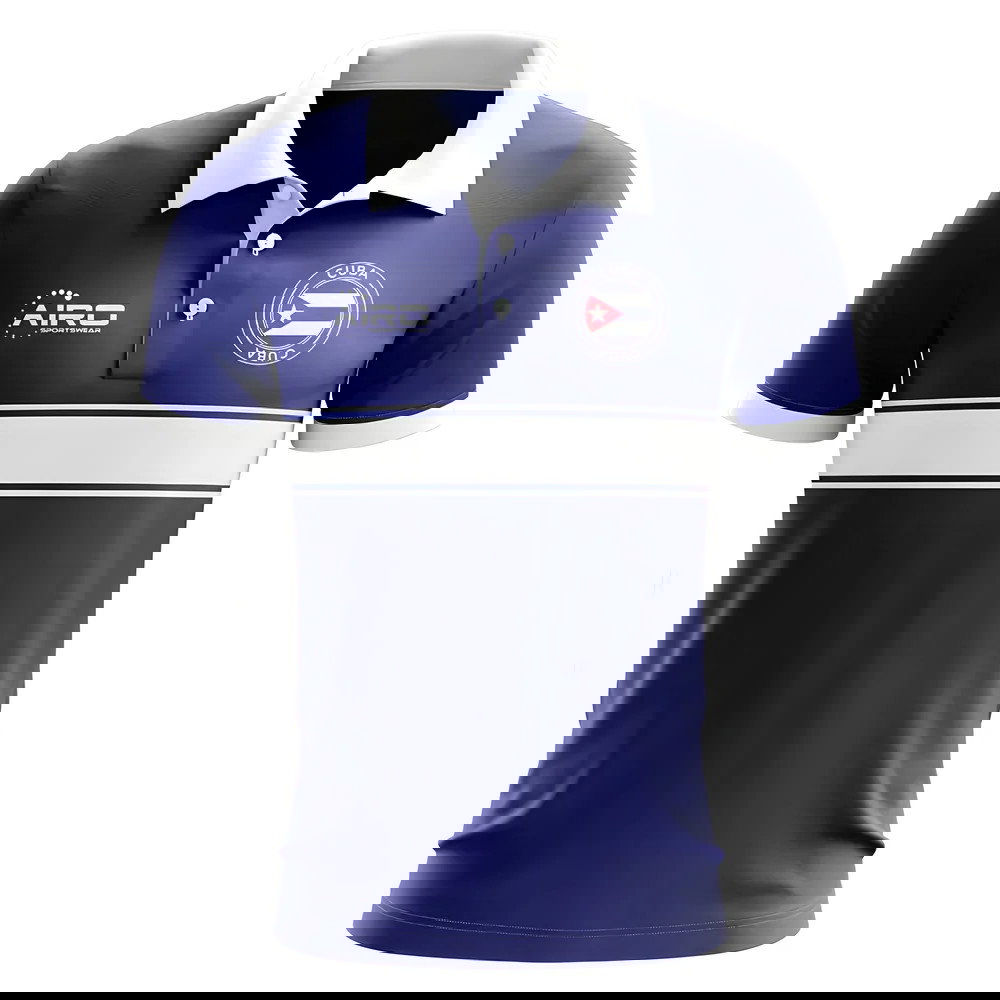 Cuba Concept Stripe Polo Shirt (Blue)