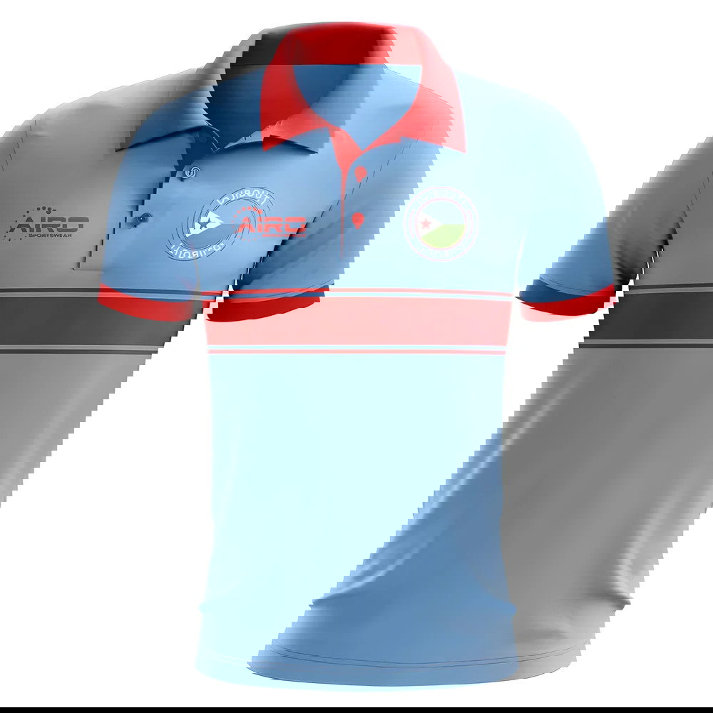 Djibouti Concept Stripe Polo Shirt (Sky)