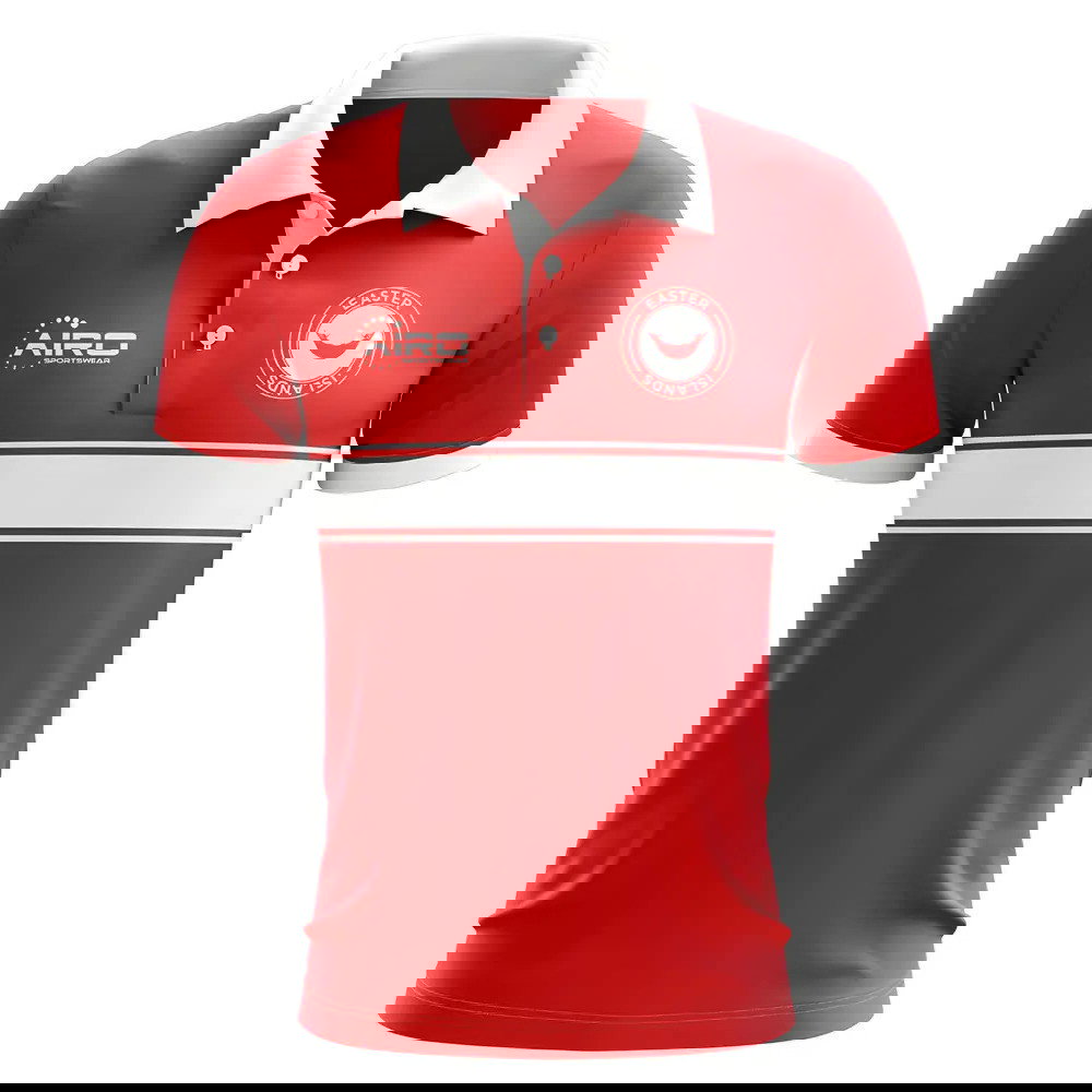 Easter Islands Concept Stripe Polo Shirt (Red)