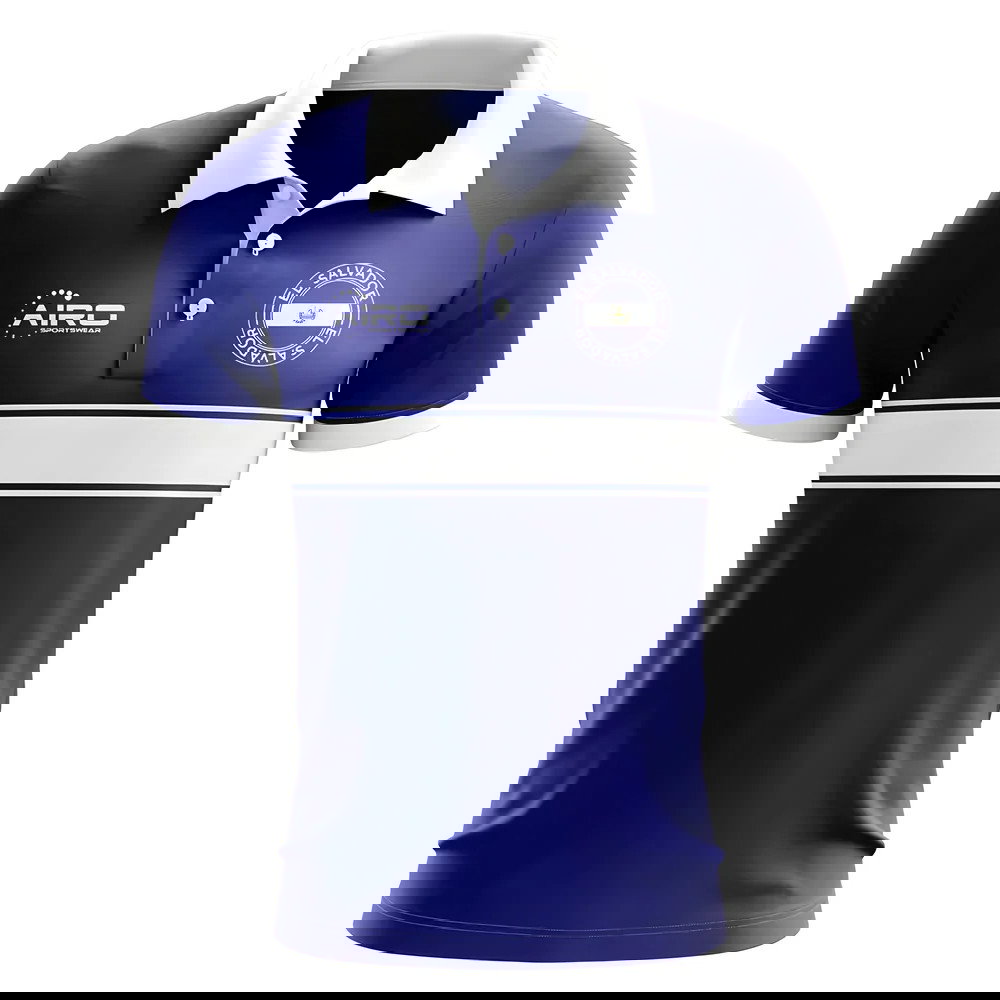 El Salvador Concept Stripe Polo Shirt (Blue)