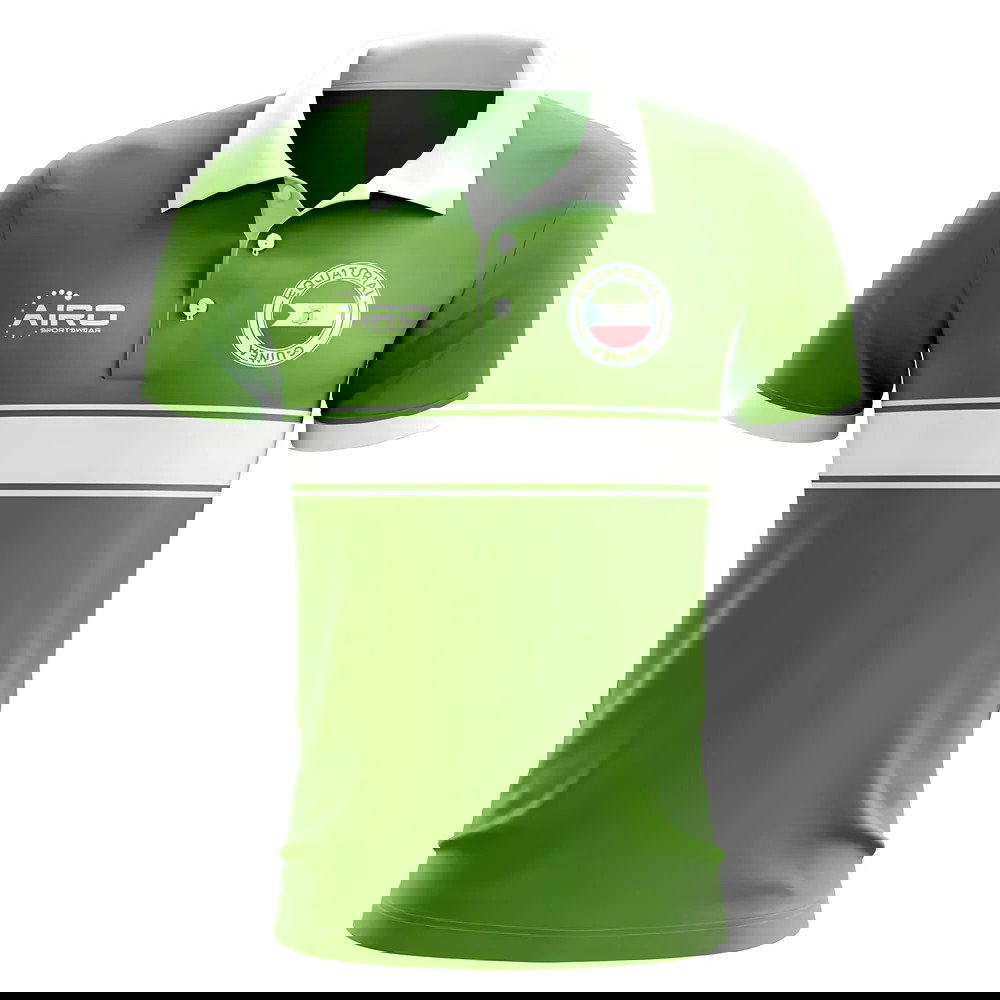 Equatorial Guinea Concept Stripe Polo Shirt (Green)