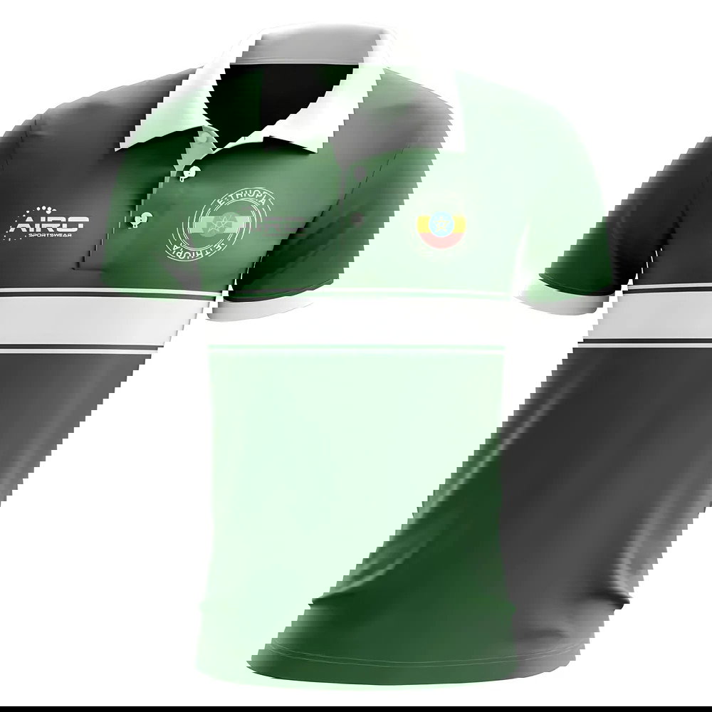 Ethiopia Concept Stripe Polo Shirt (Green)