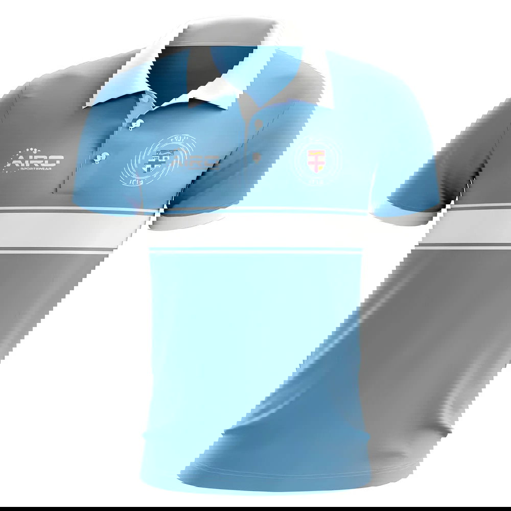 Fiji Concept Stripe Polo Shirt (Sky)