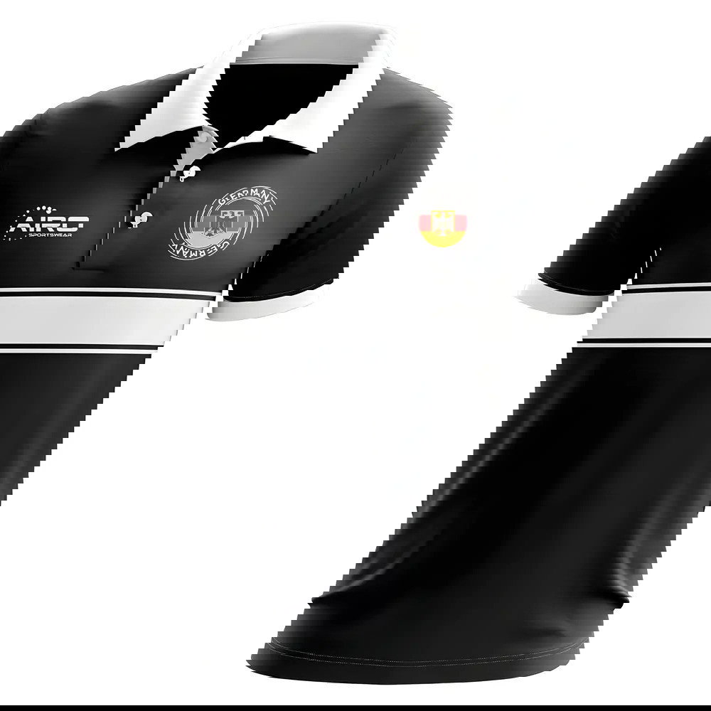 Germany Concept Stripe Polo Shirt (Black) - Kids