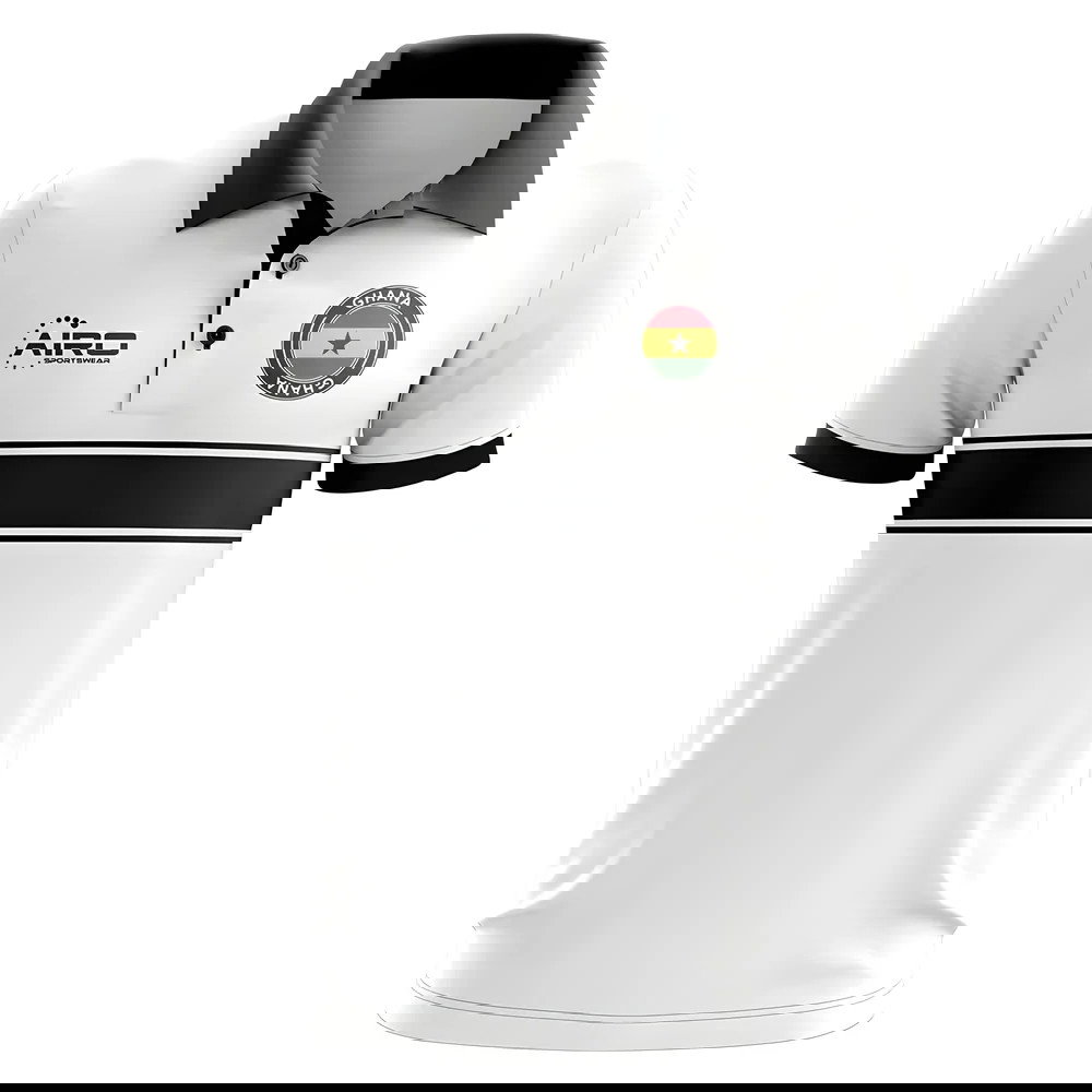 Ghana Concept Stripe Polo Shirt (White)