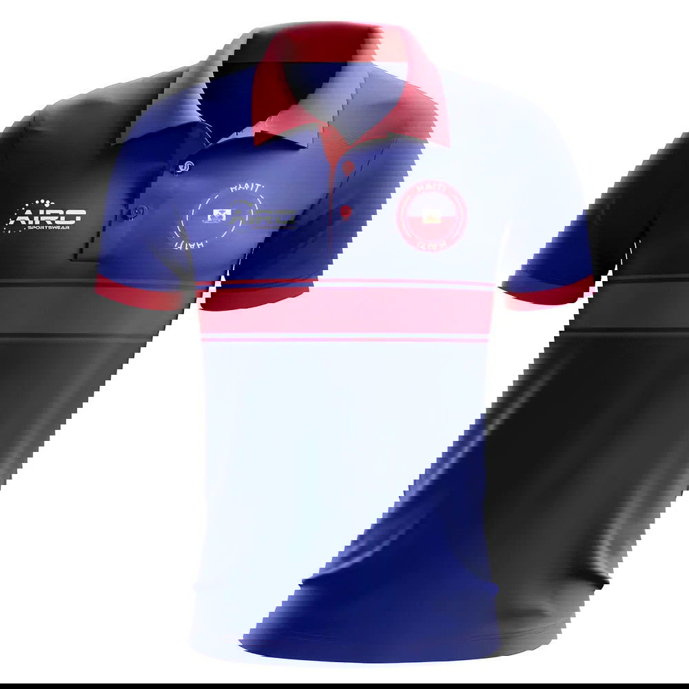 Haiti Concept Stripe Polo Shirt (Blue)