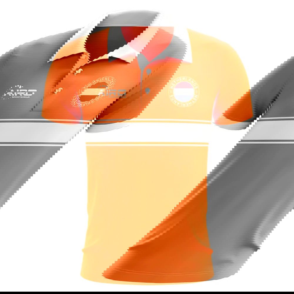 Holland Concept Stripe Polo Shirt (Orange)