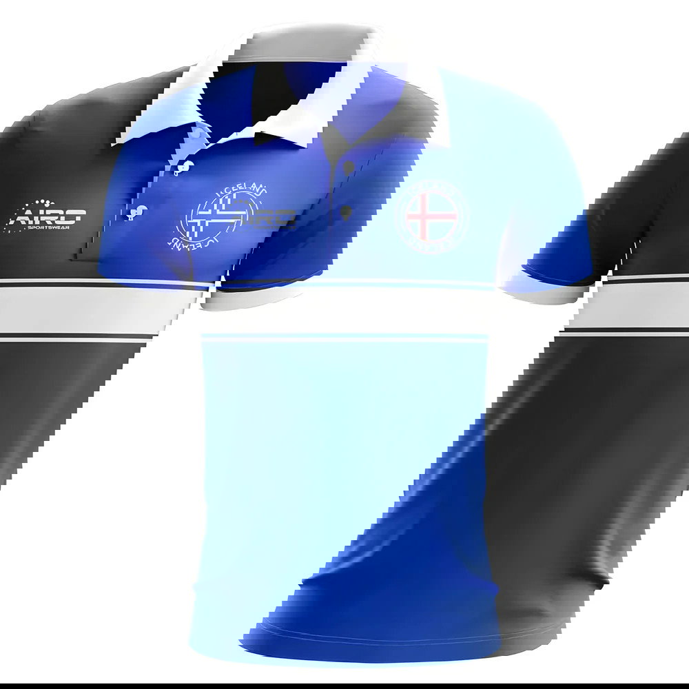 Iceland Concept Stripe Polo Shirt (Blue)