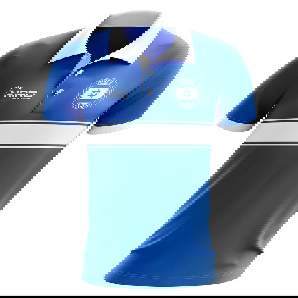 Israel Concept Stripe Polo Shirt (Blue)