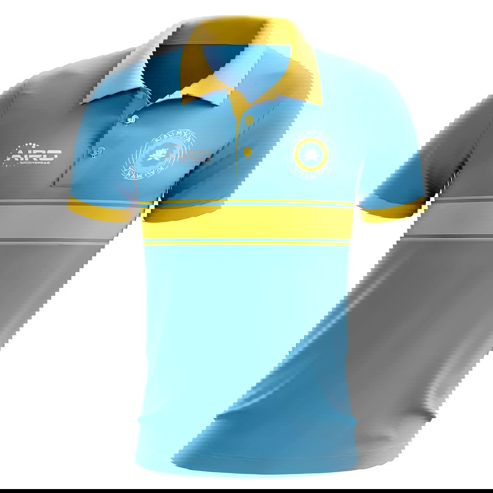 Kalmykia Concept Stripe Polo Shirt (Sky)