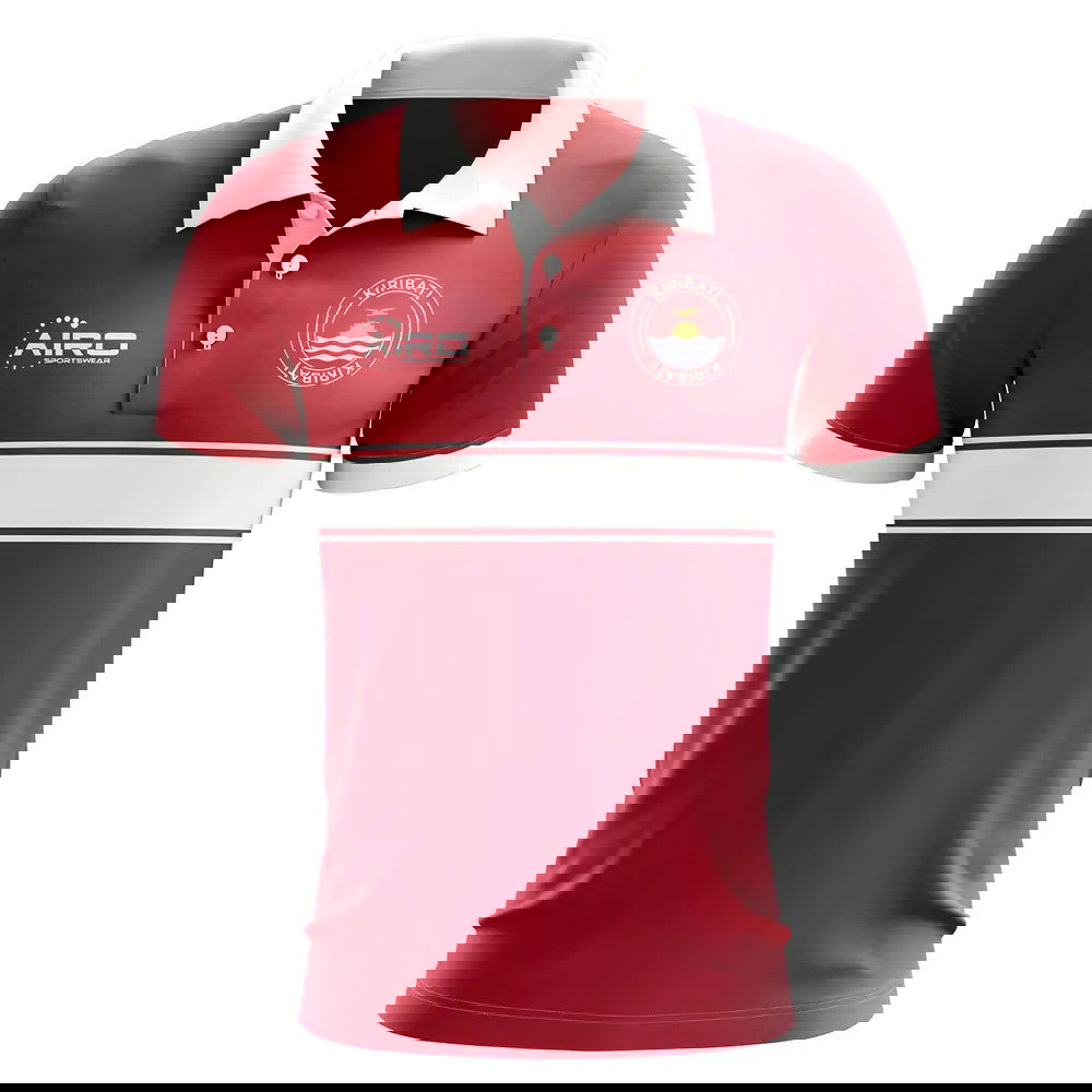 Kiribati Concept Stripe Polo Shirt (Red)