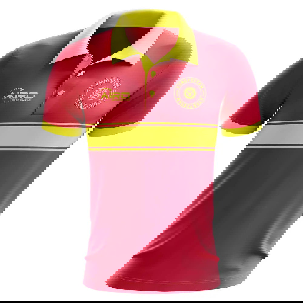 Kyrgzstan Concept Stripe Polo Shirt (Red)