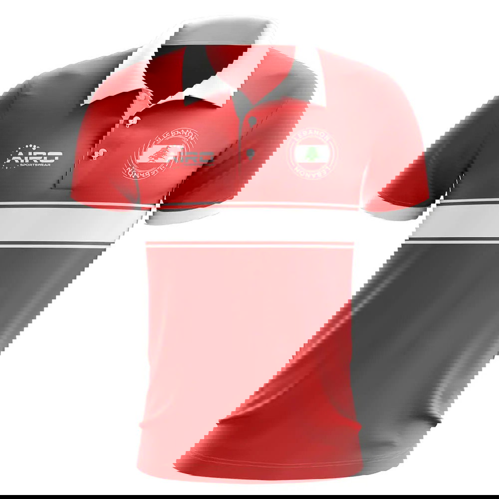 Lebanon Concept Stripe Polo Shirt (Red)