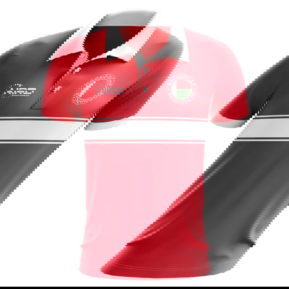 Madagascar Concept Stripe Polo Shirt (Red) - Kids