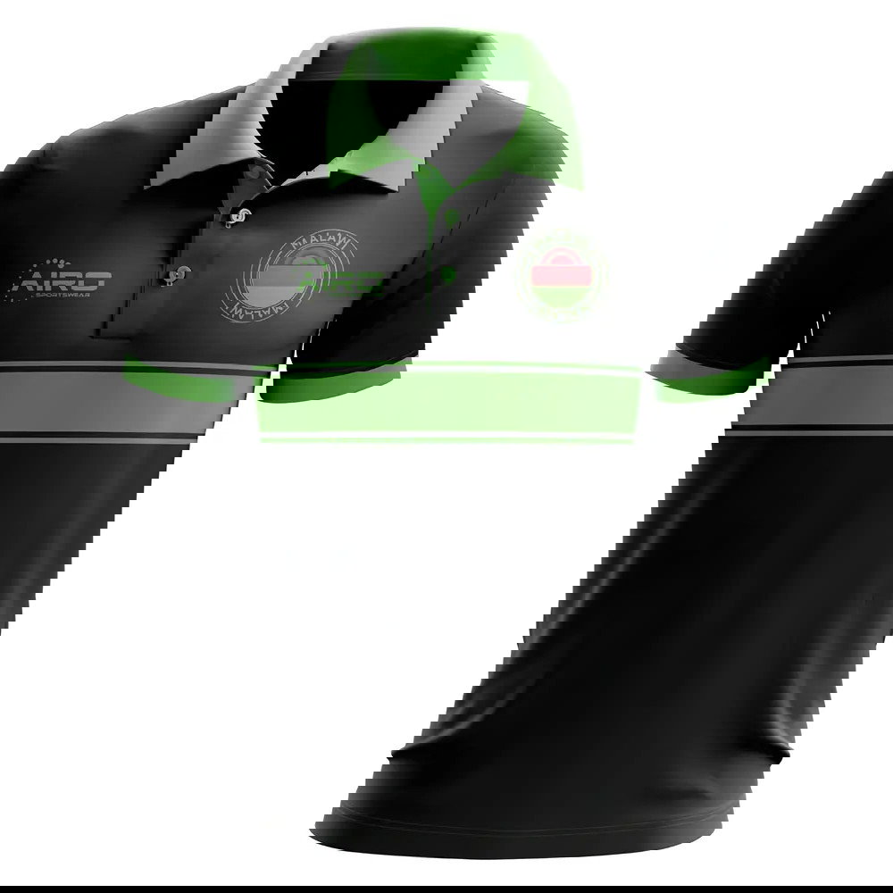 Malawi Concept Stripe Polo Shirt (Black)