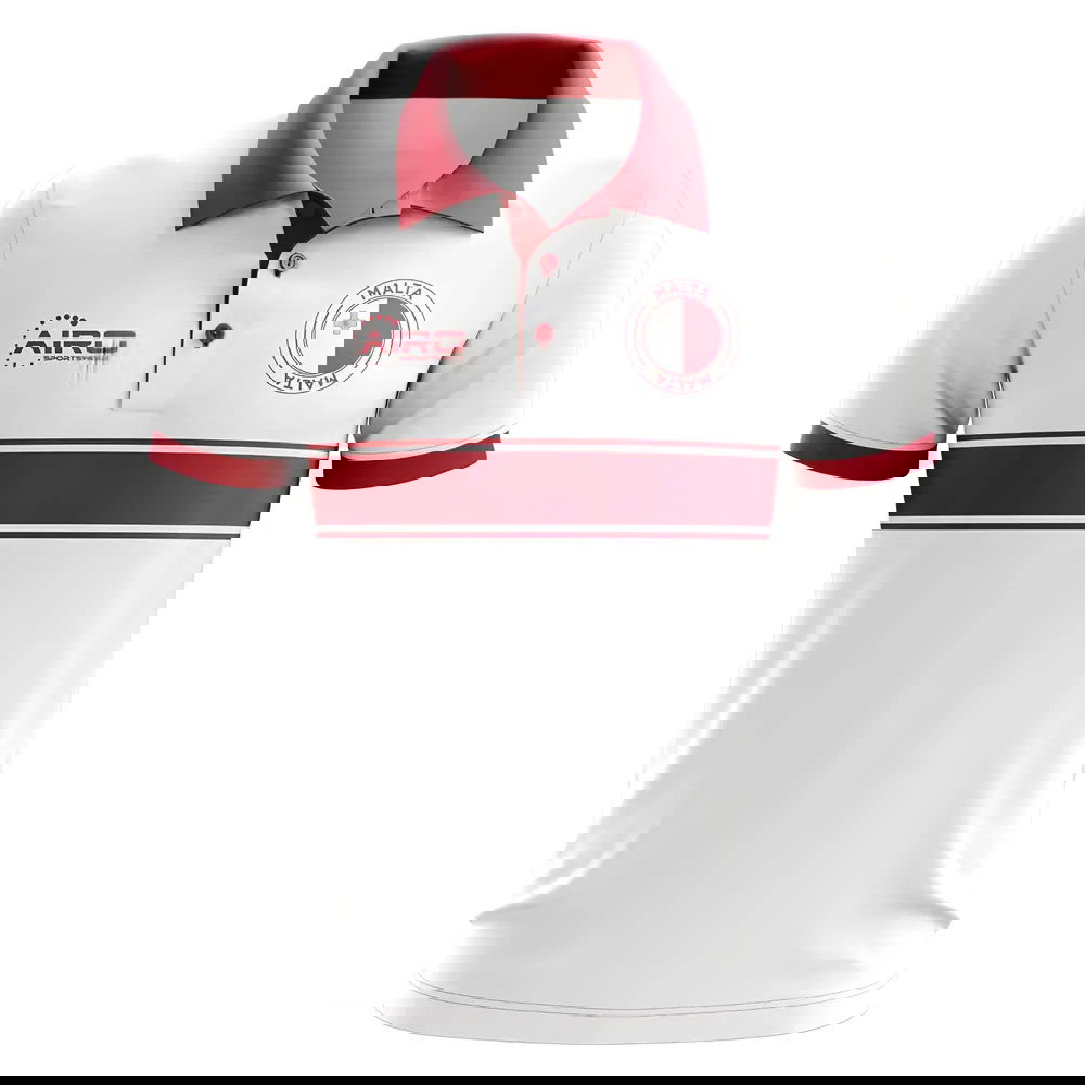 Malta Concept Stripe Polo Shirt (White)