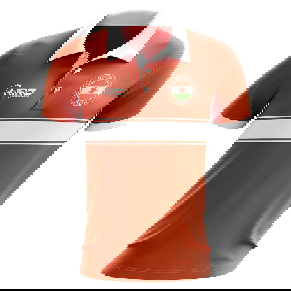 Niger Concept Stripe Polo Shirt (Orange)