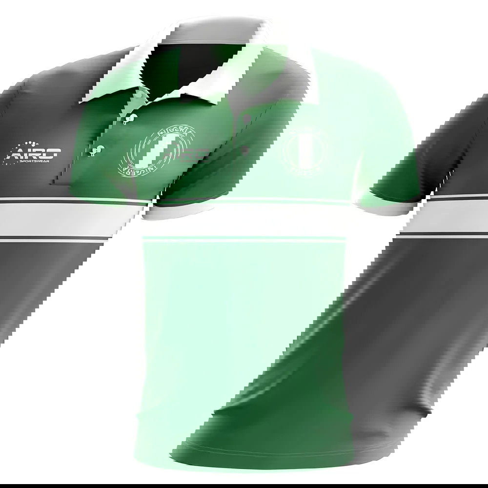 Nigeria Concept Stripe Polo Shirt (Green)