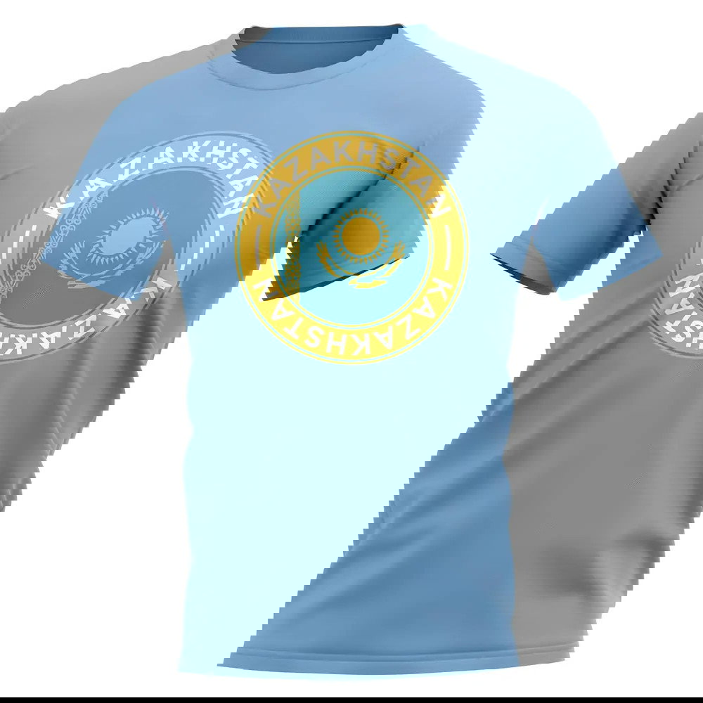 Kazakhstan Football Badge T-Shirt (Sky)