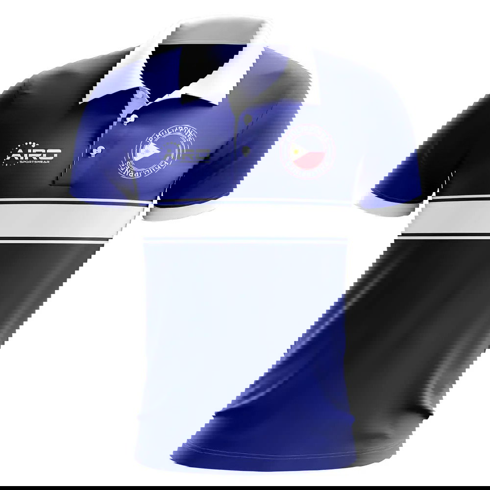 Philippines Concept Stripe Polo Shirt (Blue)