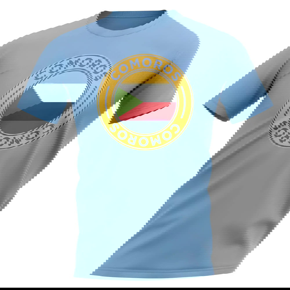 Comoros Football Badge T-Shirt (Sky)