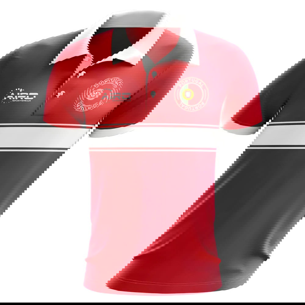 Portugal Concept Stripe Polo Shirt (Red)