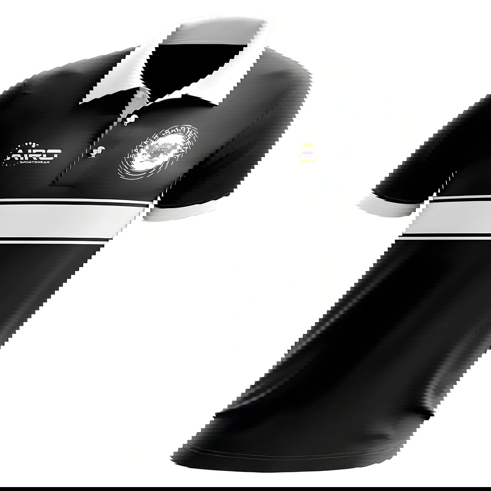 Saint Barthelemy Concept Stripe Polo Shirt (Black)