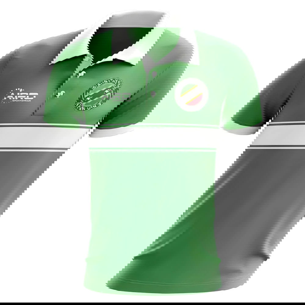 Saint Kitts and Nevis Concept Stripe Polo Shirt (Green)