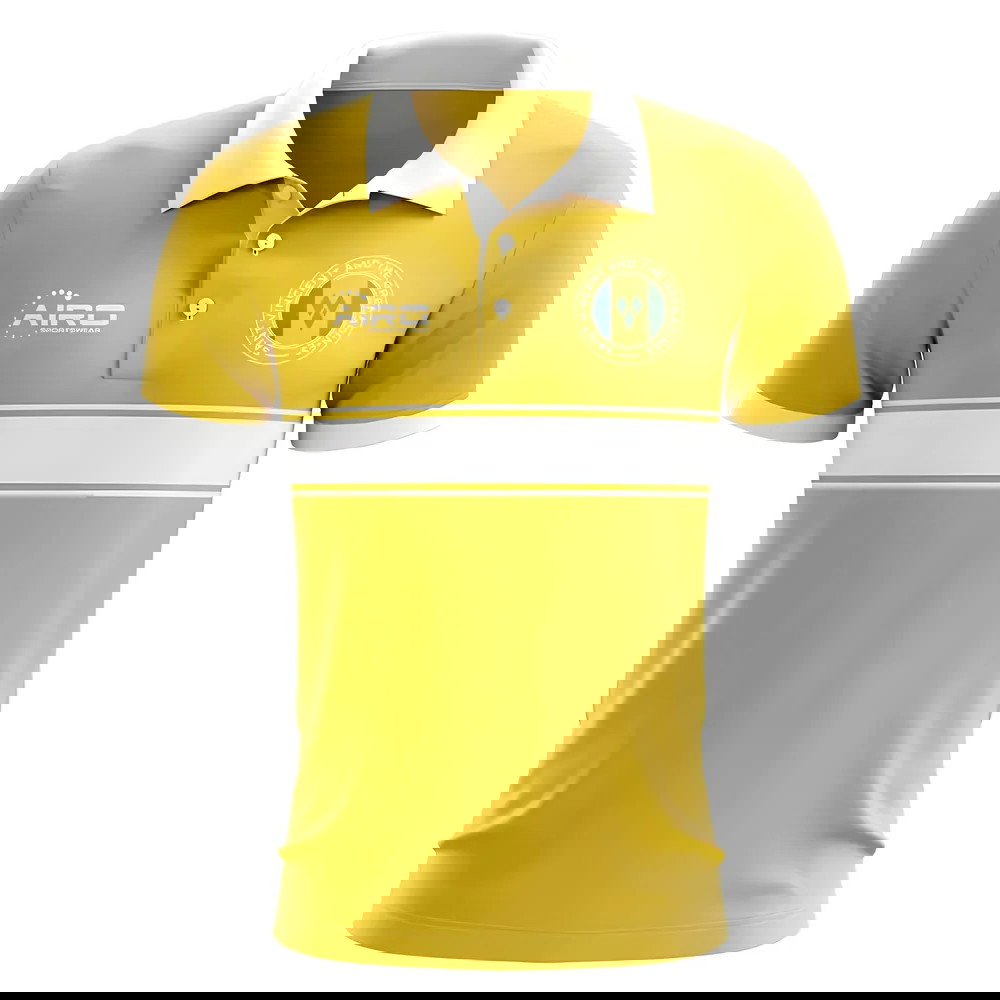 Saint Vincent and The Grenadines Concept Stripe Polo Shirt (Yellow)