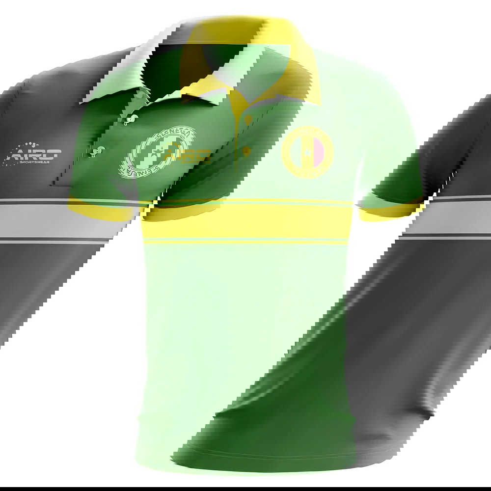 Senegal Concept Stripe Polo Shirt (Green)