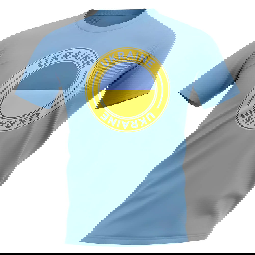 Ukraine Football Badge T-Shirt (Sky)