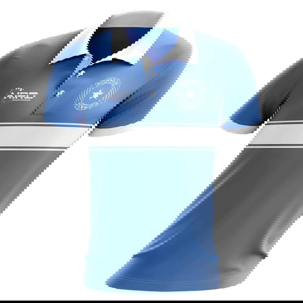 Somalia Concept Stripe Polo Shirt (Blue)