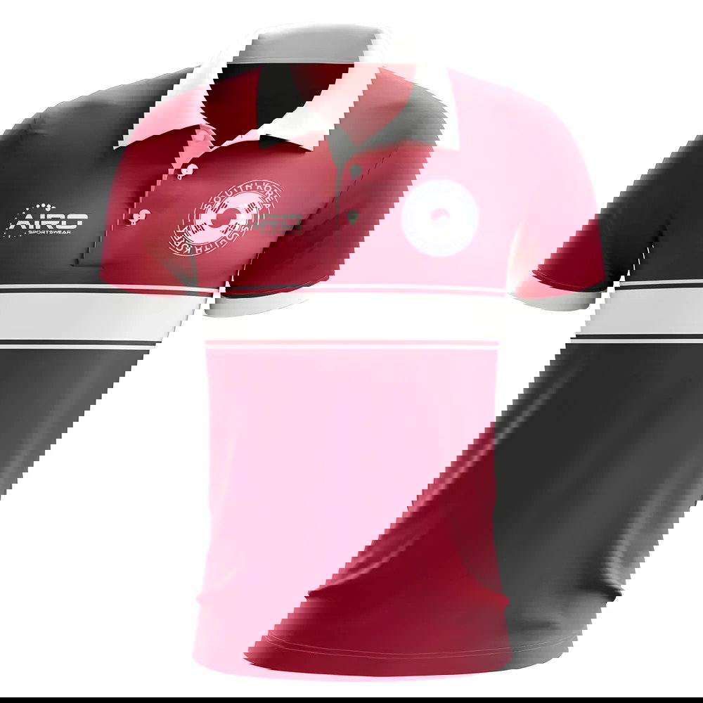 South Korea Concept Stripe Polo Shirt (Red)