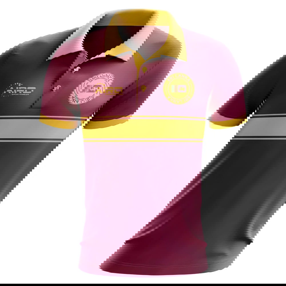 Sri Lanka Concept Stripe Polo Shirt (Maroon)
