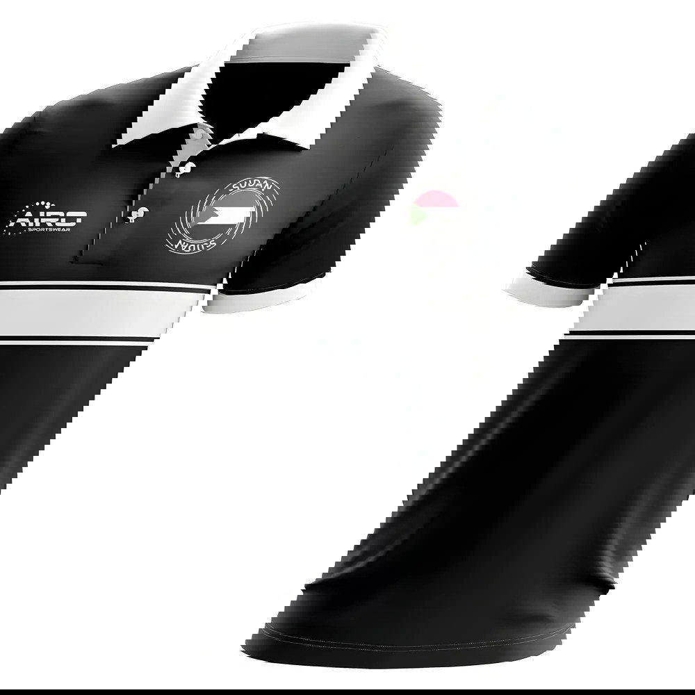 Sudan Concept Stripe Polo Shirt (Black)