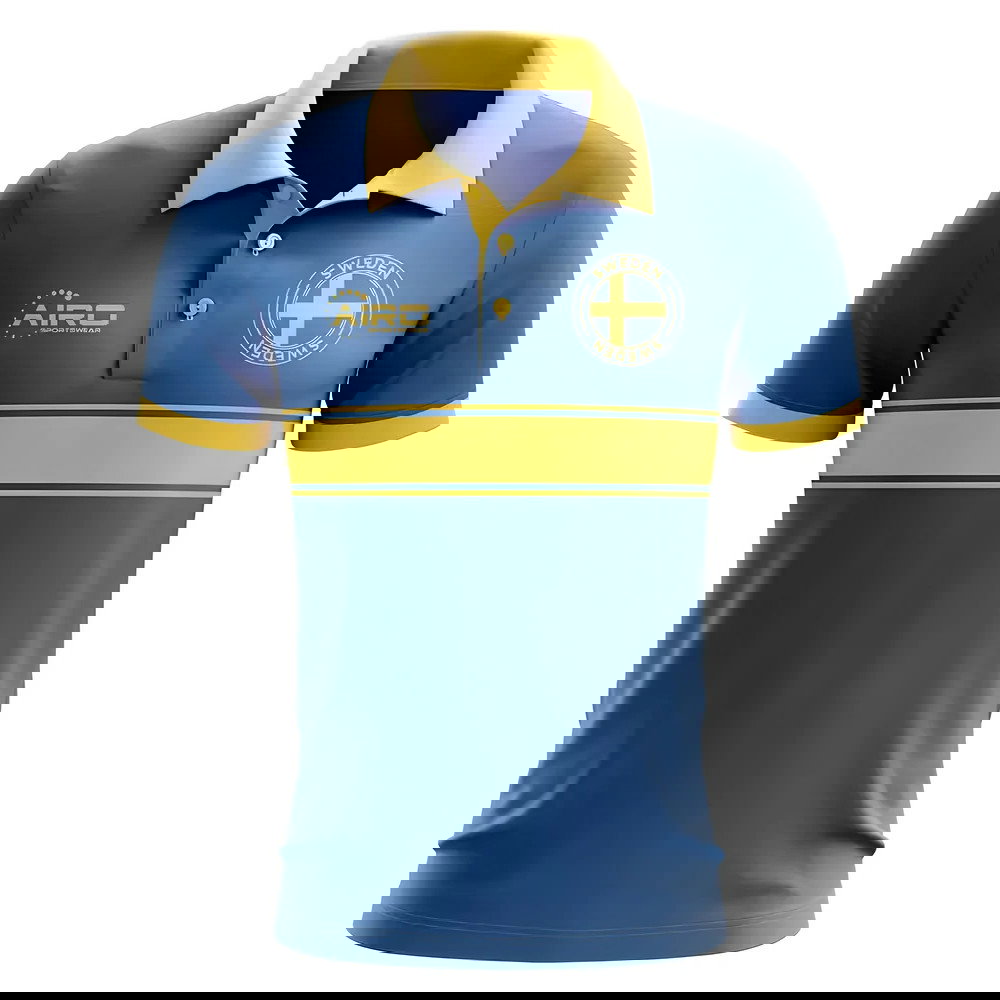 Sweden Concept Stripe Polo Shirt (Blue)