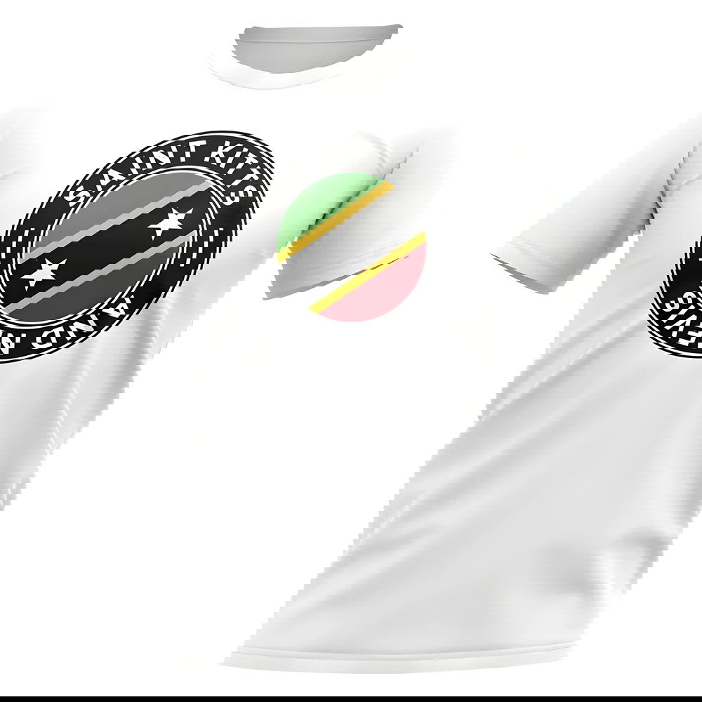 Saint Kitts and Nevis Football Badge T-Shirt (White)