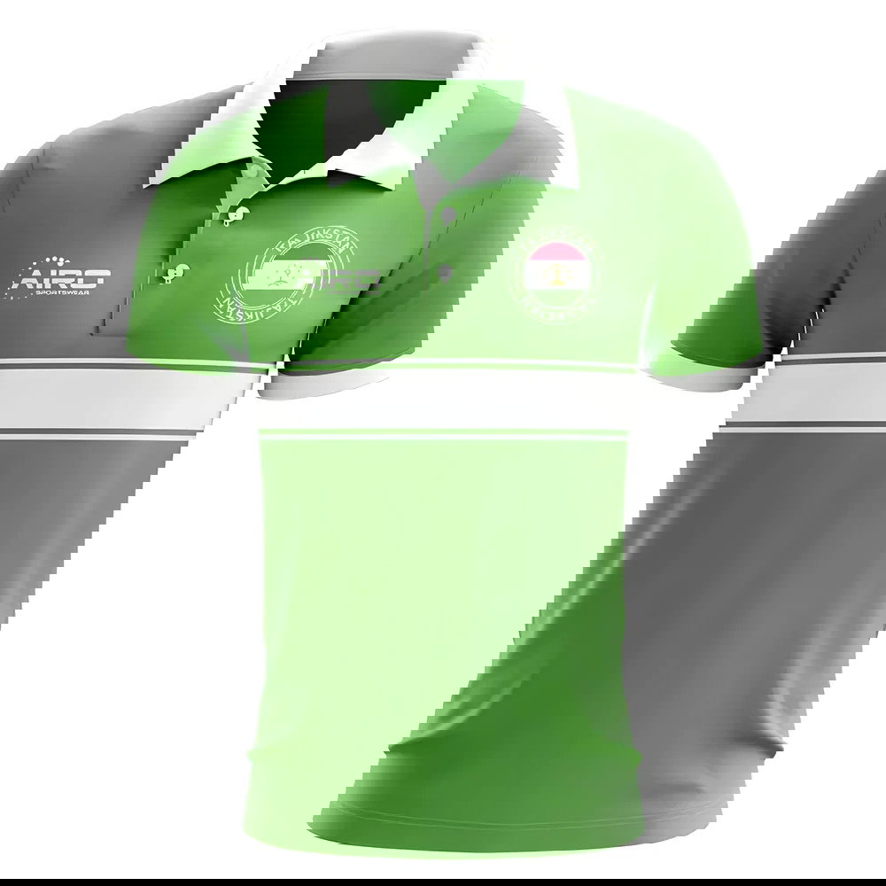 Tajikstan Concept Stripe Polo Shirt (Green)