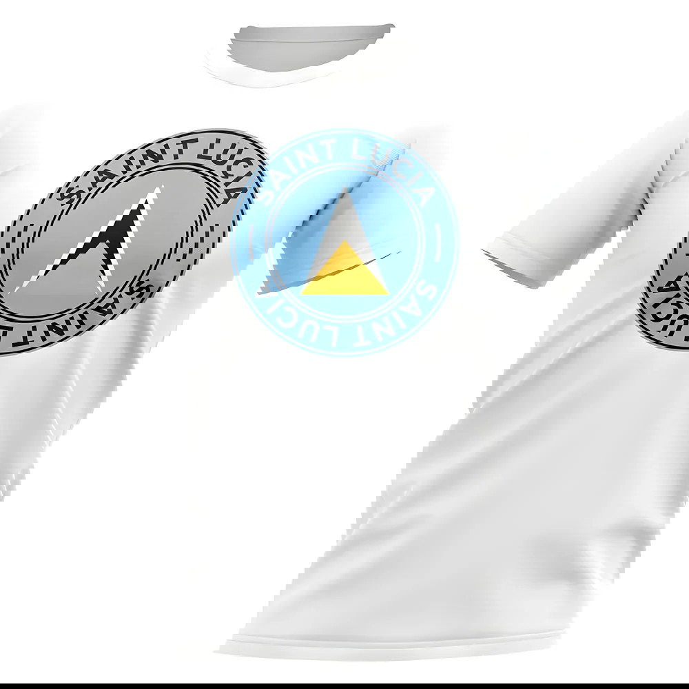 Saint Lucia Football Badge T-Shirt (White)