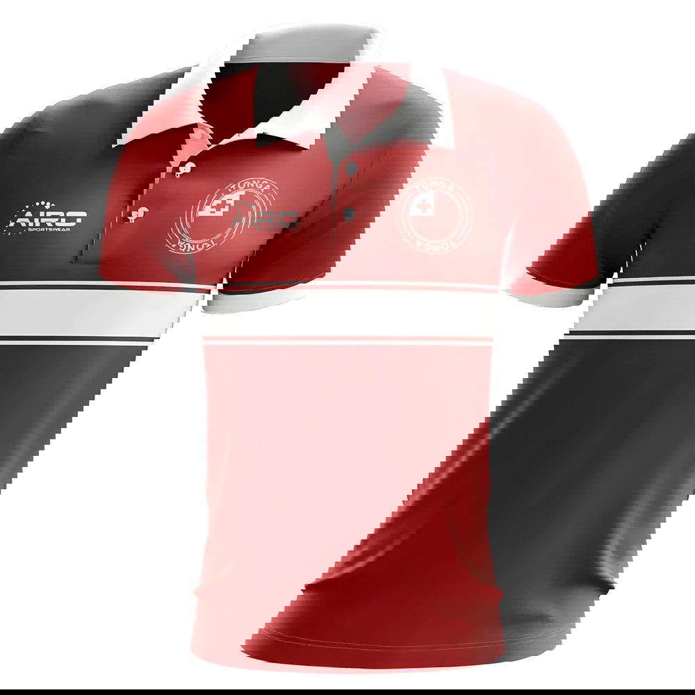 Tonga Concept Stripe Polo Shirt (Red)