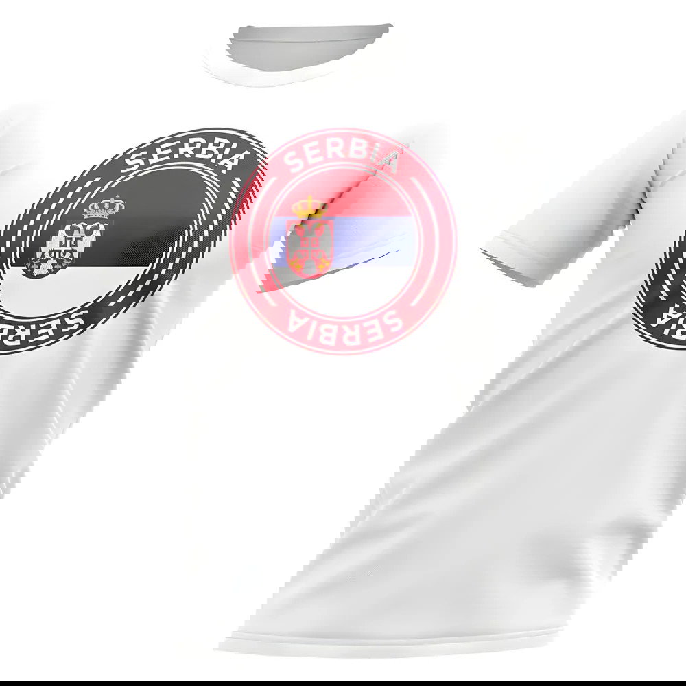 Serbia Football Badge T-Shirt (White)