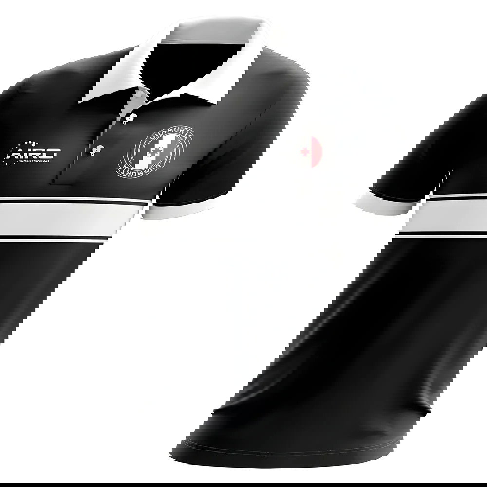 Udmurtia Concept Stripe Polo Shirt (Black)